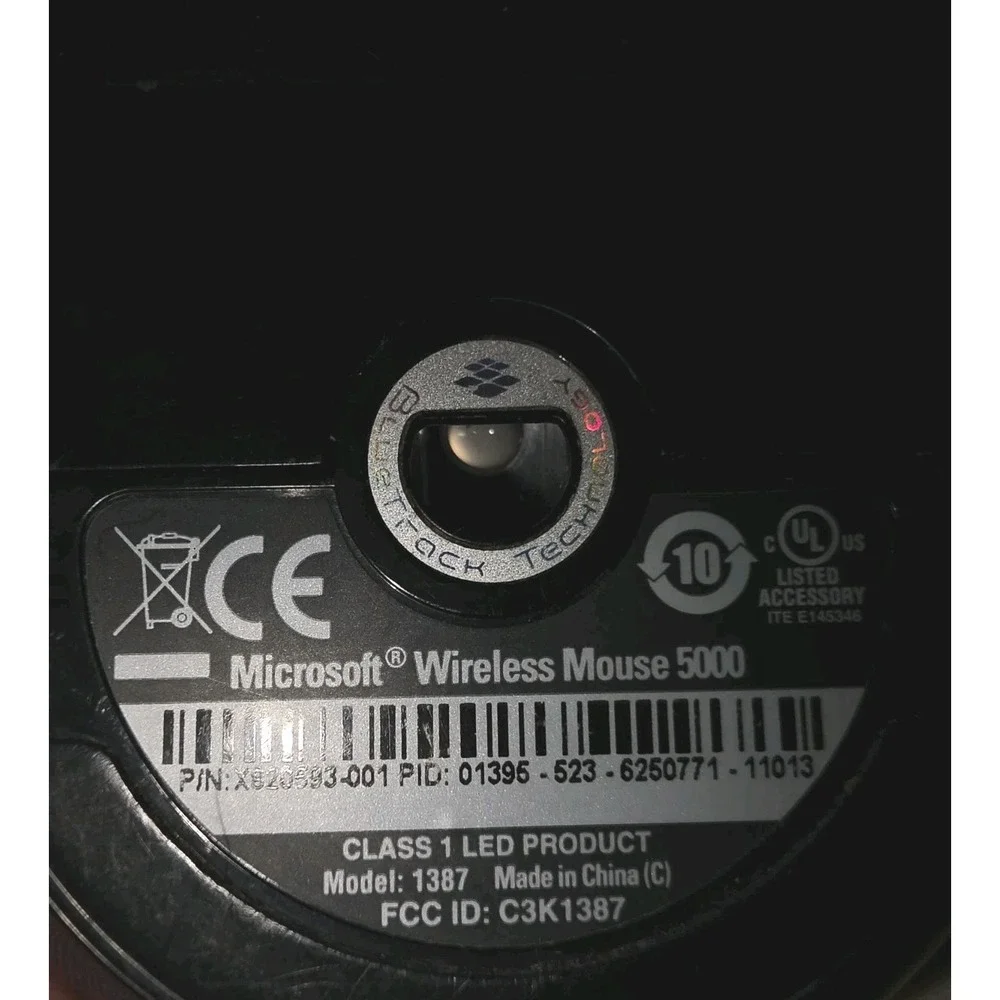 Microsoft Wireless Mouse 5000 with Dongle Model 1387 Tested & Works